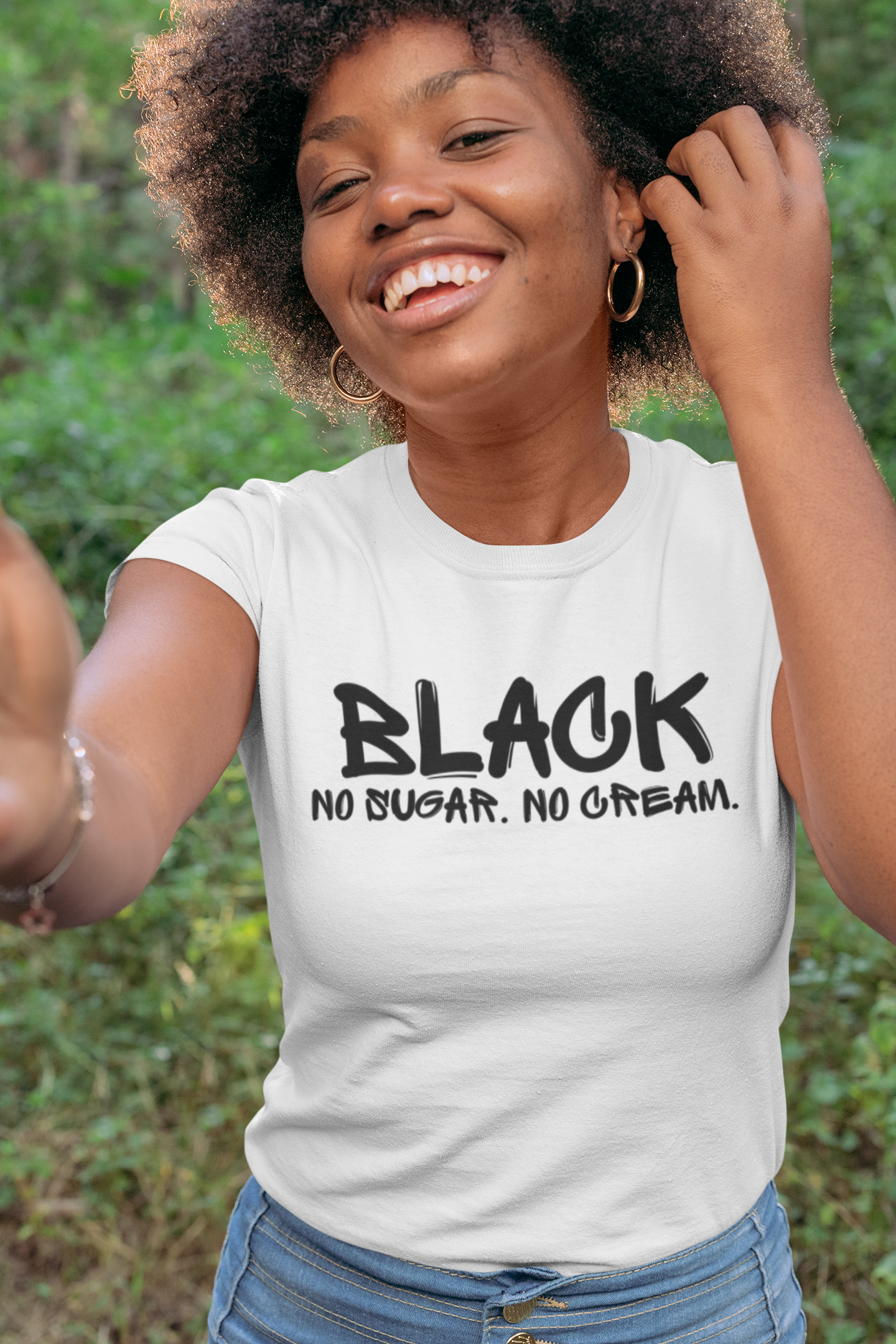 Black. No Sugar. No Cream | Women's FashionFit T-Shirt