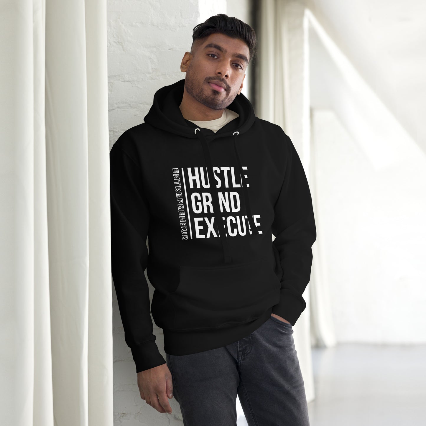 Entrepreneur's Hustle Grind Execute | Unisex Lightweight Hoodie