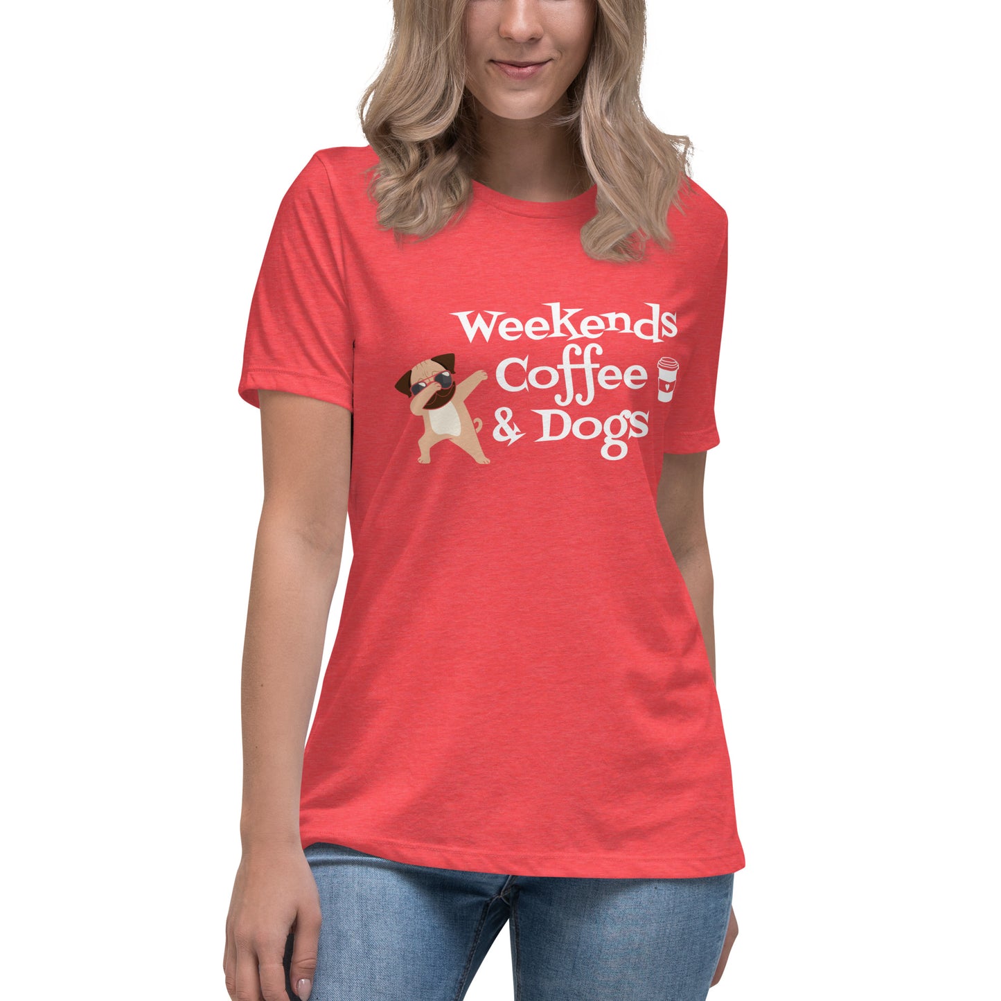 Weekends, Coffee and Dogs | Women's FashionFit T-Shirt